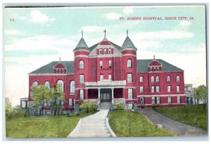 c1910's Front View Of St. Joseph Hospital Building Sioux City Iowa IA Postcard