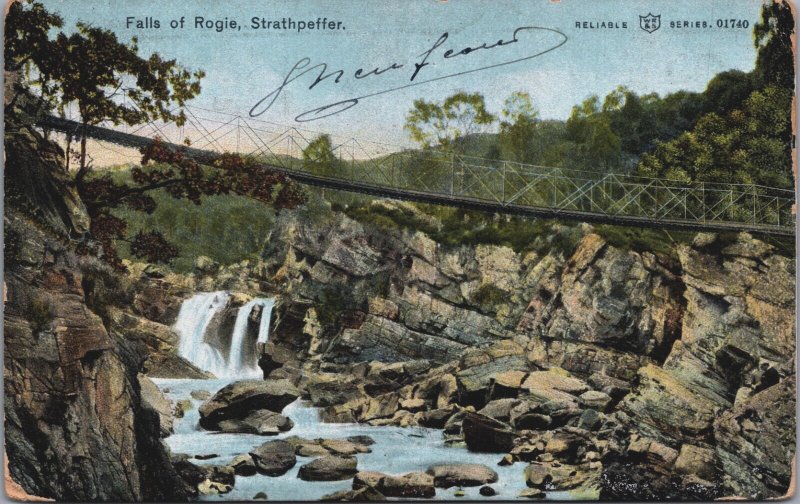 Scotland Falls of Rogie Strathpeffer Vintage Postcard C048
