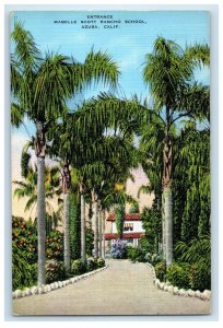 1943 Entrance Mabelle Scott Rancho School Azusa California CA Vintage Postcard