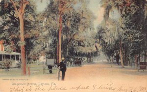 RIDGEWOOD AVENUE BICYCLE DAYTONA FLORIDA POSTCARD 1906