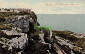 Postcard Church Ope Railway Portland England UK