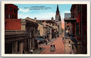 New Orleans Louisiana 1940s Postcard Chartes Street View In Old French Quarter