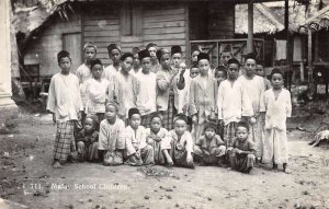 Malayasia Malay School Children Real Photo Vintage Postcard AA33328