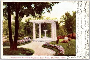 1906 Mannheimer Memorial Fountain Como Park Saint Paul Minnesota Posted Postcard