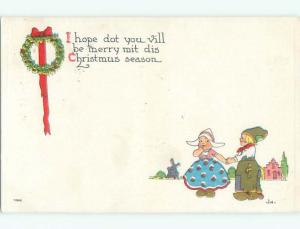 Divided-Back KIDS AT CHRISTMAS SCENE Great Postcard W8356