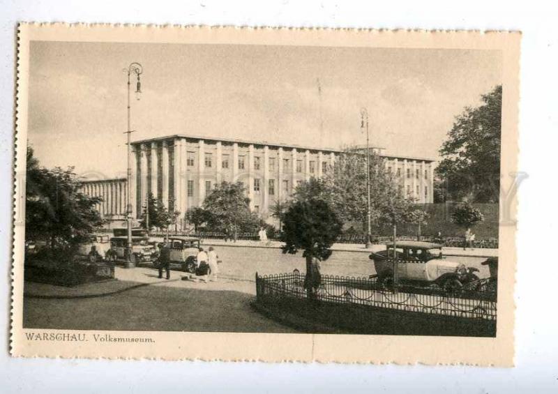 192594 POLAND Warszawa museum CARS Vintage postcard