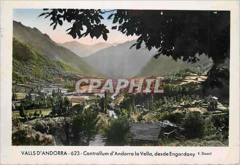 CPM Valls d Andorra Contrallum d Andorra la Vella desde Engordany 