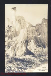 RPPC HELL'S HALF ACRE WYOMING UNUSUAL ROCK FORMATION REAL PHOTO POSTCARD