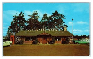 SCHOFIELD, WI Wisconsin ~ LOG CABIN CAFE c1950s Cars Marathon County Postcard