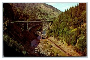 Vintage 1960's Postcard The Pulga Bridges Feather River Canyon California