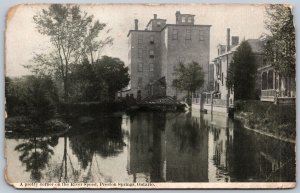 Postcard Preston Ontario c1906 A Pretty Corner On The River Speed Cambridge