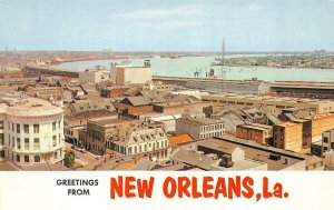 NEW ORLEANS, LA Louisiana FRENCH QUARTER Greetings & Map *TWO* c1950's Postcards