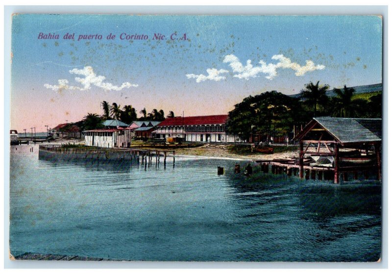 c1910 Bahia Del Puerto De Corinto Nicaragua C.A. Unposted Antique Postcard