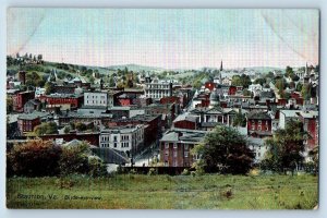 Staunton Virginia VA Postcard Birds Eye View Building Trees 1910 Vintage Antique