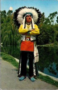 Vtg Ghost Town California CA Knotts Berry Farm Chief Red Feather Postcard