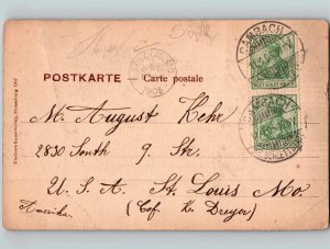 c1905 Dambach Germany To St Louis Missouri MO Construction Hogkonigsburg Castle