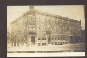 RPPC COLUMBUS NEBRASKA THURMAN HOTEL VINTAGE REAL PHOTO POSTCARD 1909