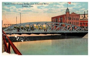 Postcard BRIDGE SCENE Pueblo Colorado CO AR8309