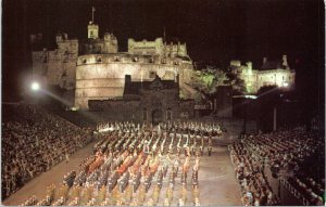 postcard Edinburgh Scotland - The Military Tattoo at the Castle