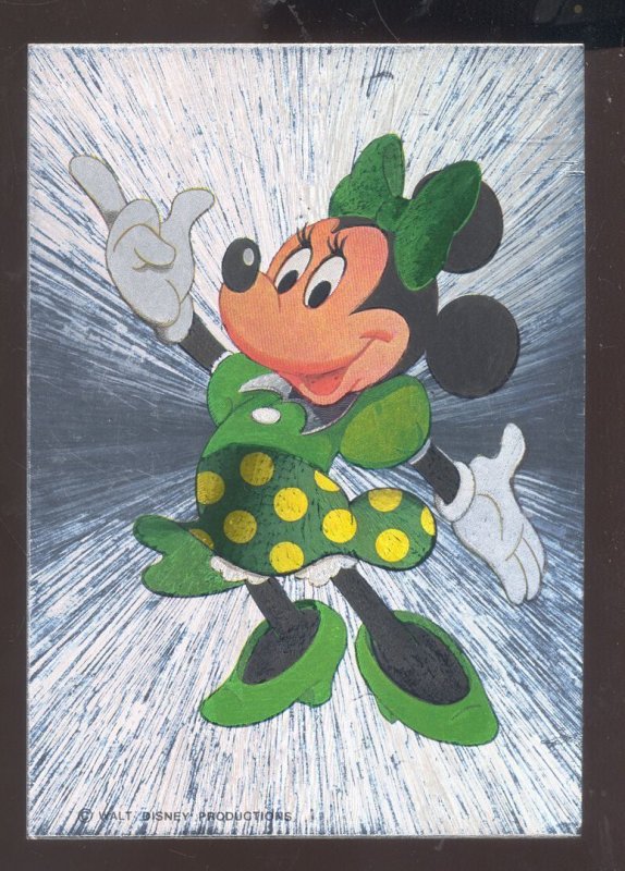 WALT DISNEY DISNEY LAND MINNIE MOUSE METALLIC LOOK VINTAGE POSTCARD