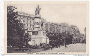 Piazza Acquaverde e Monumento a Colombo, Genova (Liguria), Italy, 1910-1920s