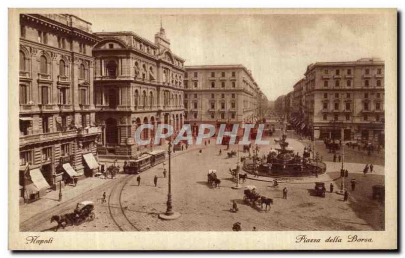 Postcard Old Napoli Piazza della Borsa