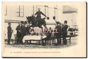 Old Postcard Horse Riding Equestrian Saumur Last diner or lunch interrupted