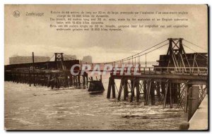 Old Postcard Belgium Zeebrugge Breched e 66 meters long caused by the d & # &...