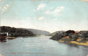 Easton Pennsylvania~Delaware River View Looking North~Houses along Shore~1907 Pc