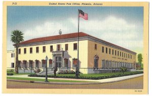 United States Post Office, Phoenix, Arizona unused linen Curteich