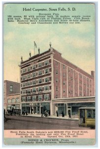 1915 Hotel Carpenter Sioux Falls South Dakota SD Dodge & Crocker Postcard