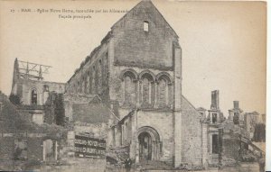 France Postcard - Ham - Eglise Notre-Dame, Incendiee Par Les Allemand  Ref 8767A