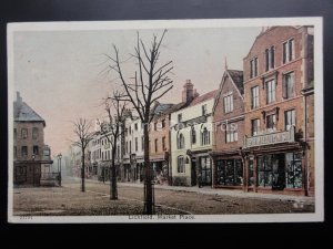 Staffordshire LICHFIELD Market Place shows D.H.WILLIAMS & THE COFFEE HOUSE c1906