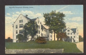 CLINTON IOWA AGATHA HOSPITAL BUILDING IA. VINTAGE POSTCARD 1912
