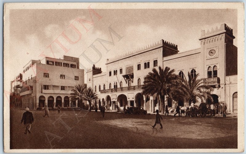 c1930s Benghazi, Libya Town Square PC Piazza Municipio REICA Milano Bengasi A191