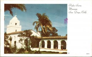 Padre Serra Museum San Disgo California CA Postcard Cancel PM WOB Note VTG 