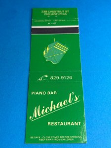 Matchbook Cover Michael's Piano Bar Restaurant Philadelphia, Pennsylvania MB162