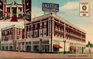 California Whittier Hotel William Penn 1951