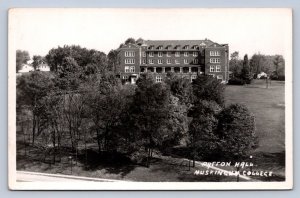 DC1/ New Concord Ohio RPPC Postcard c1910 Muskingum College Hall 150