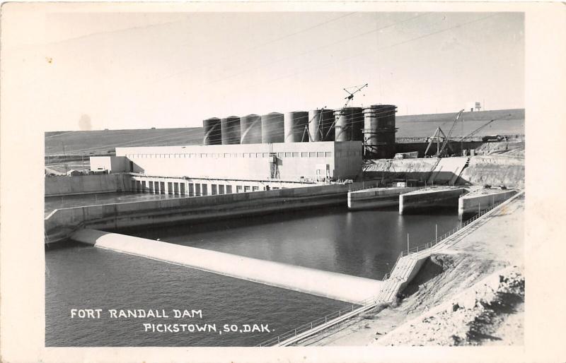 F12/ Pickstown South Dakota Postcard RPPC c1950s Fort Randall Dam