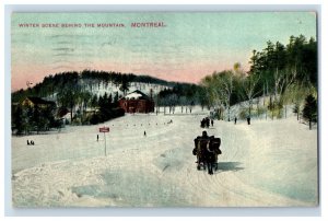 1900-10 Winter Scene Behind The Mountain Montreal Canadian Vintage Postcard F28E