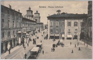 41485 vintage postcard - FERRARA city - CATHEDRAL SQUARE: tram-