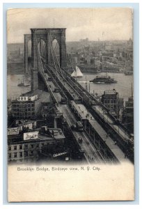 1908 Bird's Eye View Of Brooklyn Bridge New York City NY Antique Postcard 