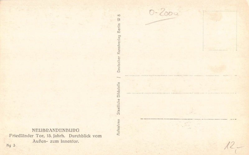 Germany Neubrandenburg Friedlaender Tor Blick vom Aussen postcard