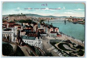 1913 Danube Insight Danube Latkep Budapest Hungary Posted Antique Postcard