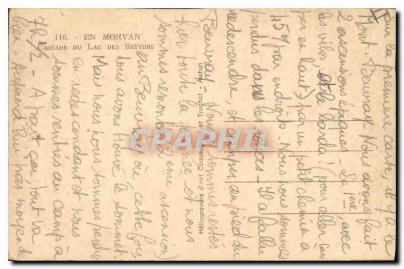 Old Postcard En Morvan Settons Lake Cascade