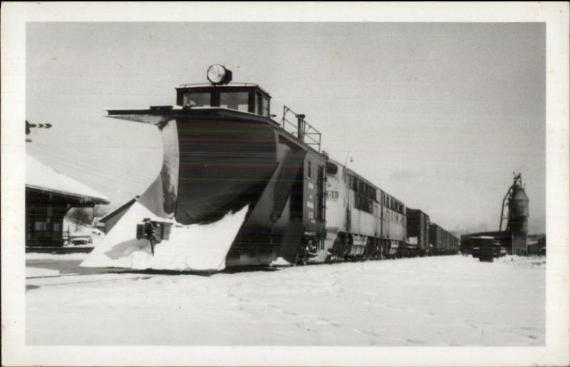 Pennsylvania RR Train Snow Plow Diesel 501&600 Real Photo Postcard