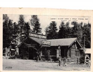 Ruidoso New Mexico street view of Carters 40 Acre Lodge vintage pc DD7822
