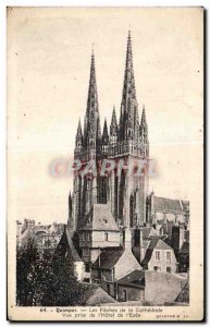 Old Postcard Quimper The Arrows of the Cathedral View from the Hotel of the S...