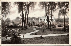 Vtg 1910 View of Honeywell Park & Public Library Hoopeston Illinois IL Postcard